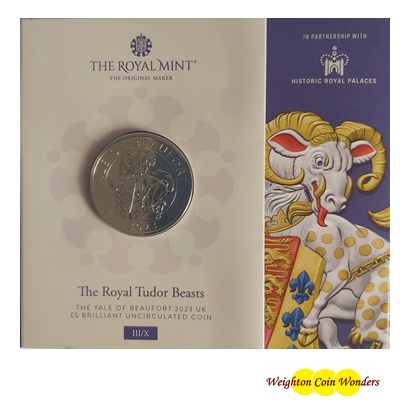 2023 BU £5 Coin Pack - Royal Tudor Beasts - The Yale of Beaufort
